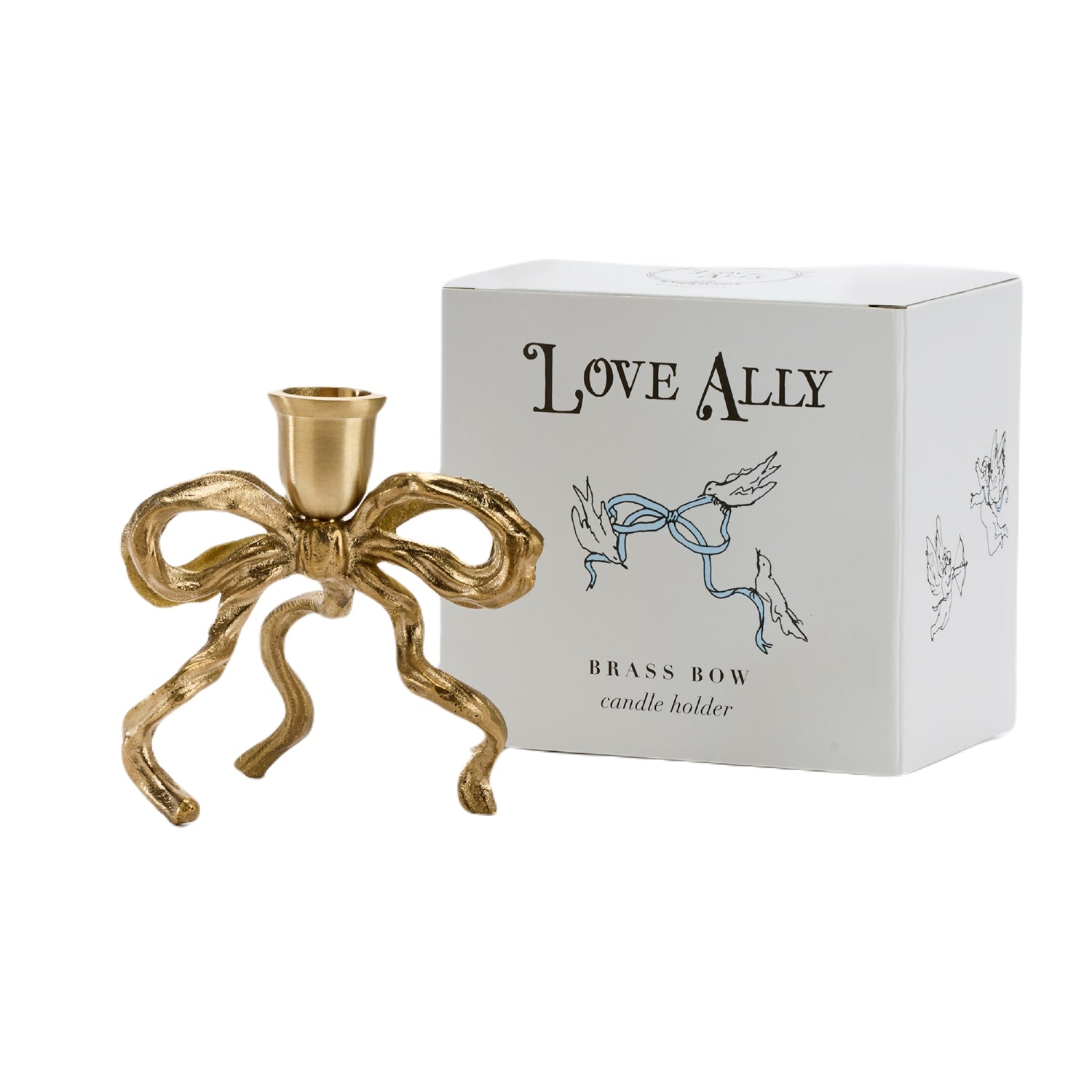 Brass Bow Candle Holder - Love Ally