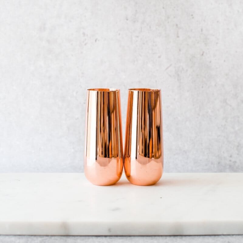 Copper Stemless Champagne Flutes 200ml-Clinq-iPantry-australia