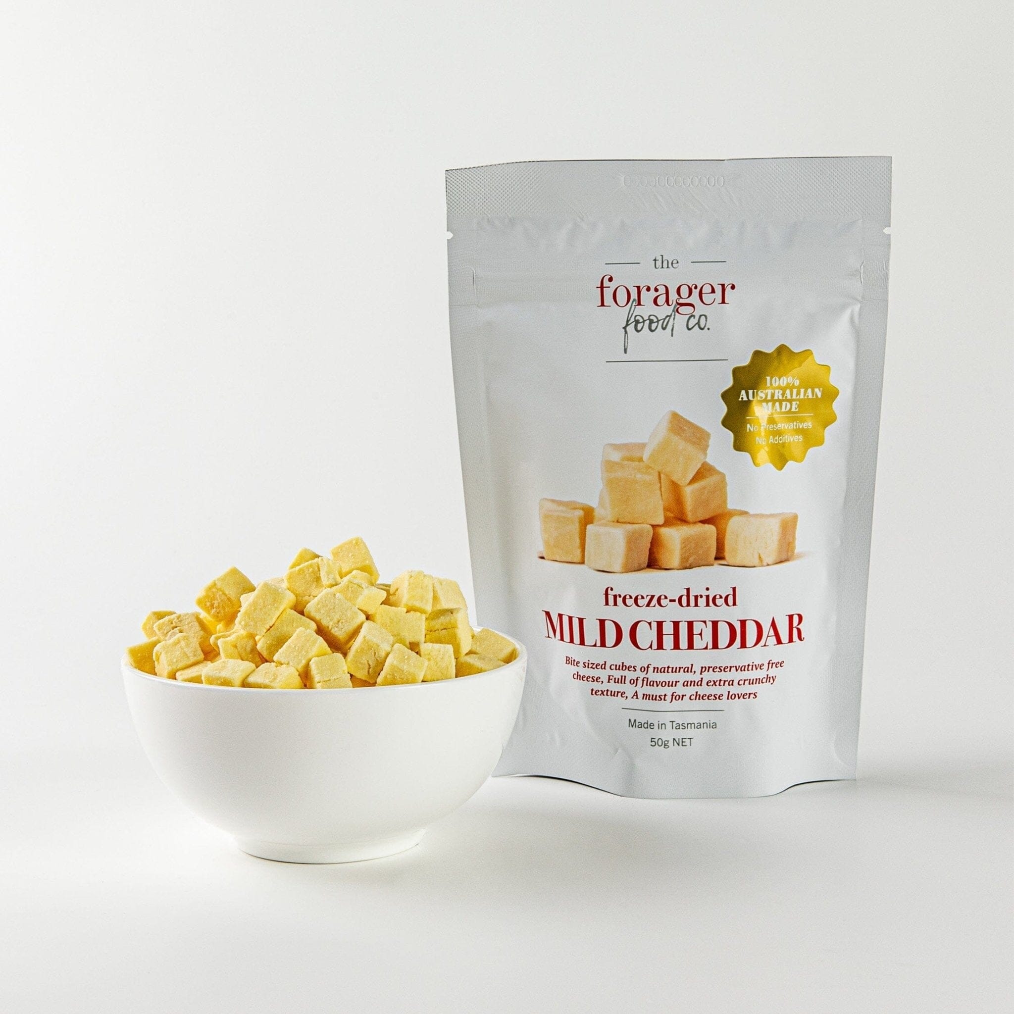 Freeze Dried Mild Cheddar 50g-The Forager Food Co.-iPantry-australia