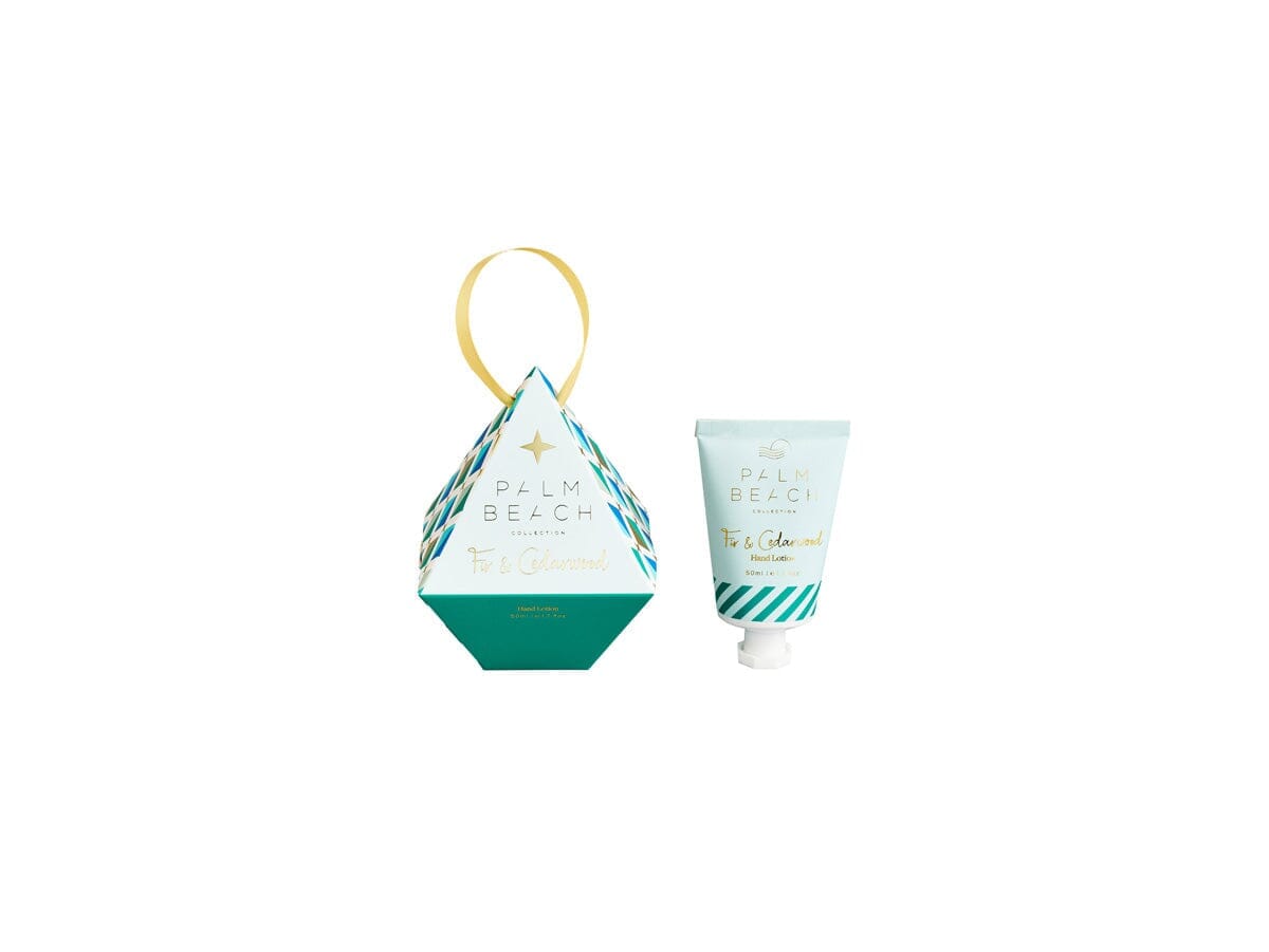 Hanging Bauble Hand Lotion 50ml Fir & Cedarwood-Palm Beach Collection-iPantry-australia