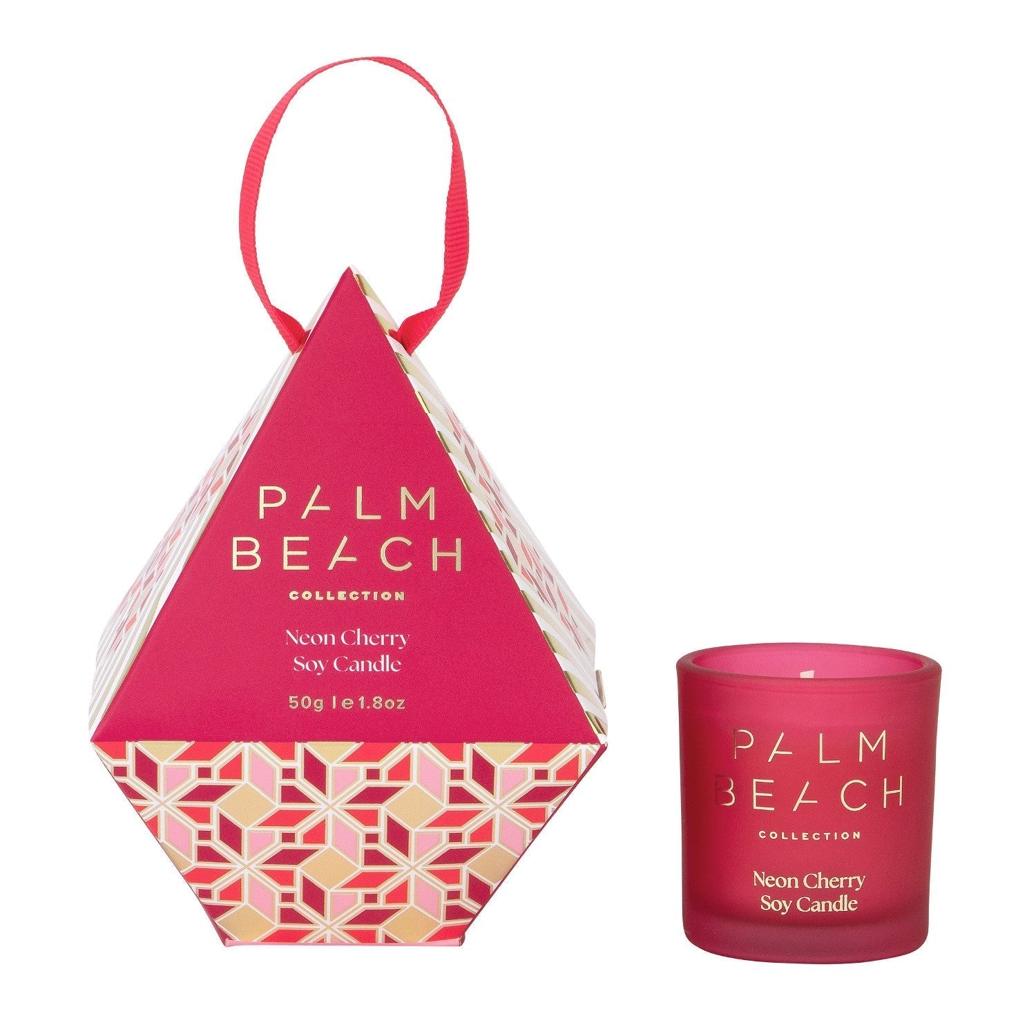 Hanging Bauble Mini Candle 50g Neon Cherry - Palm Beach Collection