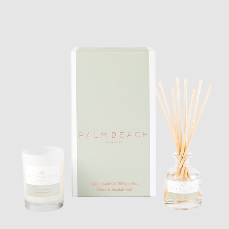 Mini Candle & Diffuser Clove & Sandalwood Gift Pack-Palm Beach Collection-iPantry-australia