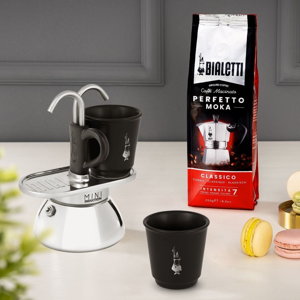 Set Mini Induction 2 cup Black & 2 Bicchierini-Bialetti-iPantry-australia